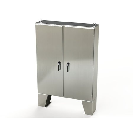 Saginaw Control & Engineering 3 Point Latch with Padlock/Keylock Handle Electrical Enclosures, 60 in H, 12 in D, 48 in W SCE-60EL4812SSLPPL